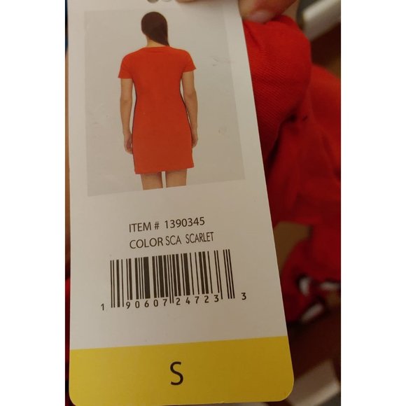 Tommy Hilfiger Women's T-Shirt Embroidered Dress-Red (Scarlet) - Picture 6 of 6